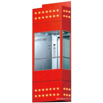 Mirror stainless steel decorative glass sightseeing elevator cabin elevator